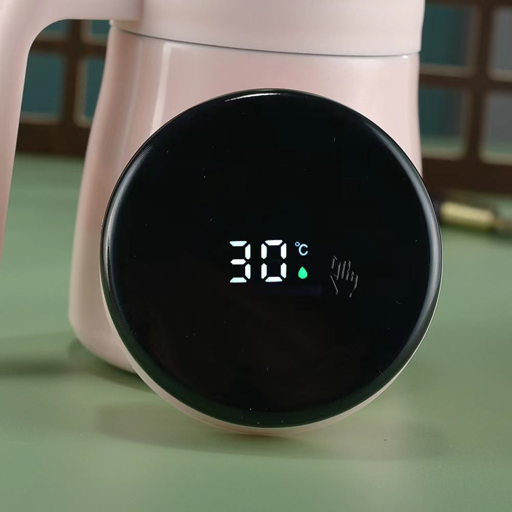 Foreign intelligent display temperature stainless steel insulation coffee cup tea separation office tea cup with handle