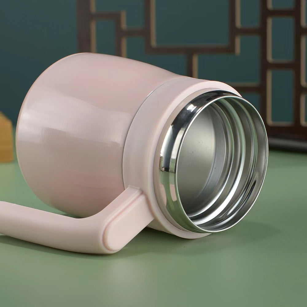 Foreign intelligent display temperature stainless steel insulation coffee cup tea separation office tea cup with handle