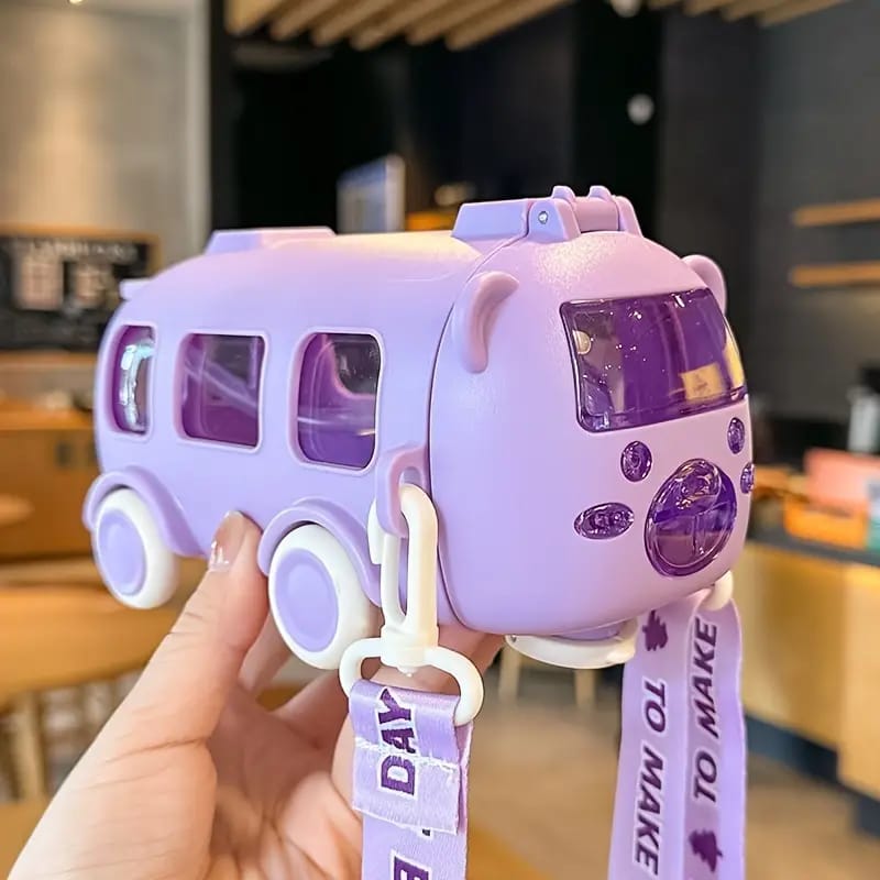 Cartoon Bus Straw Cup Cute Large Capacity Outdoors Car Water Cup Children Drinkware Bounce Straw Kettle