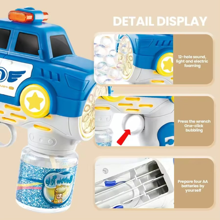 🚓✨ Police Car Bubble Machine Gun – Lights, Sounds & Endless Fun