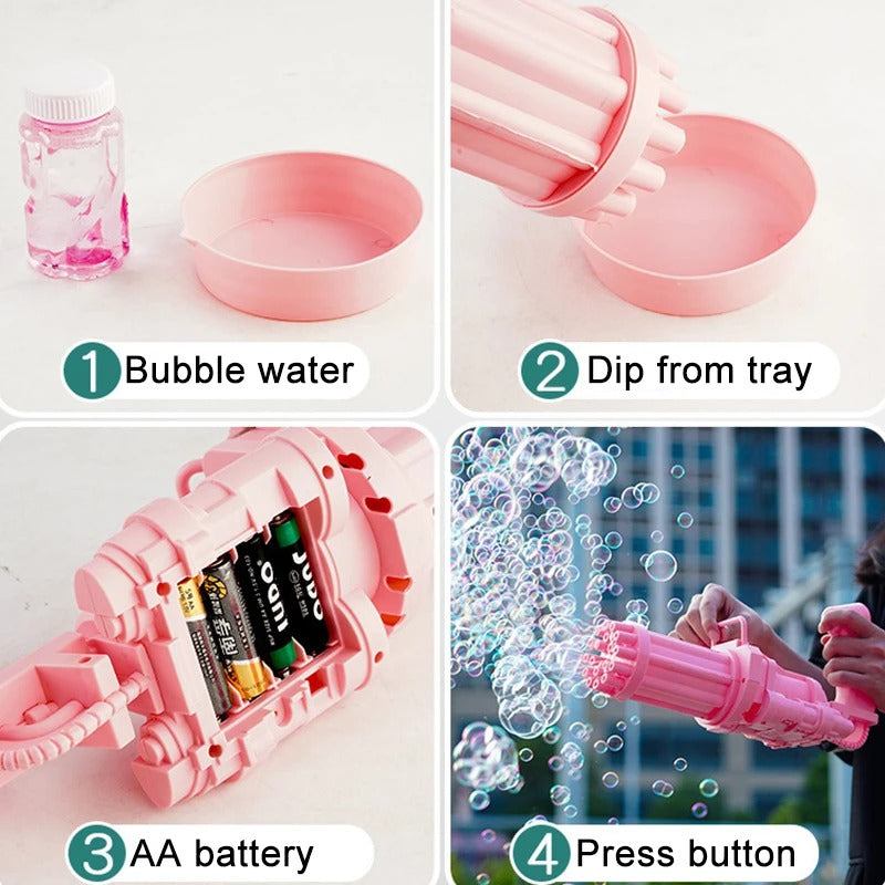 Electric Bubble Machine Gun Toy – Fun Outdoor Bubble Blaster for Kids