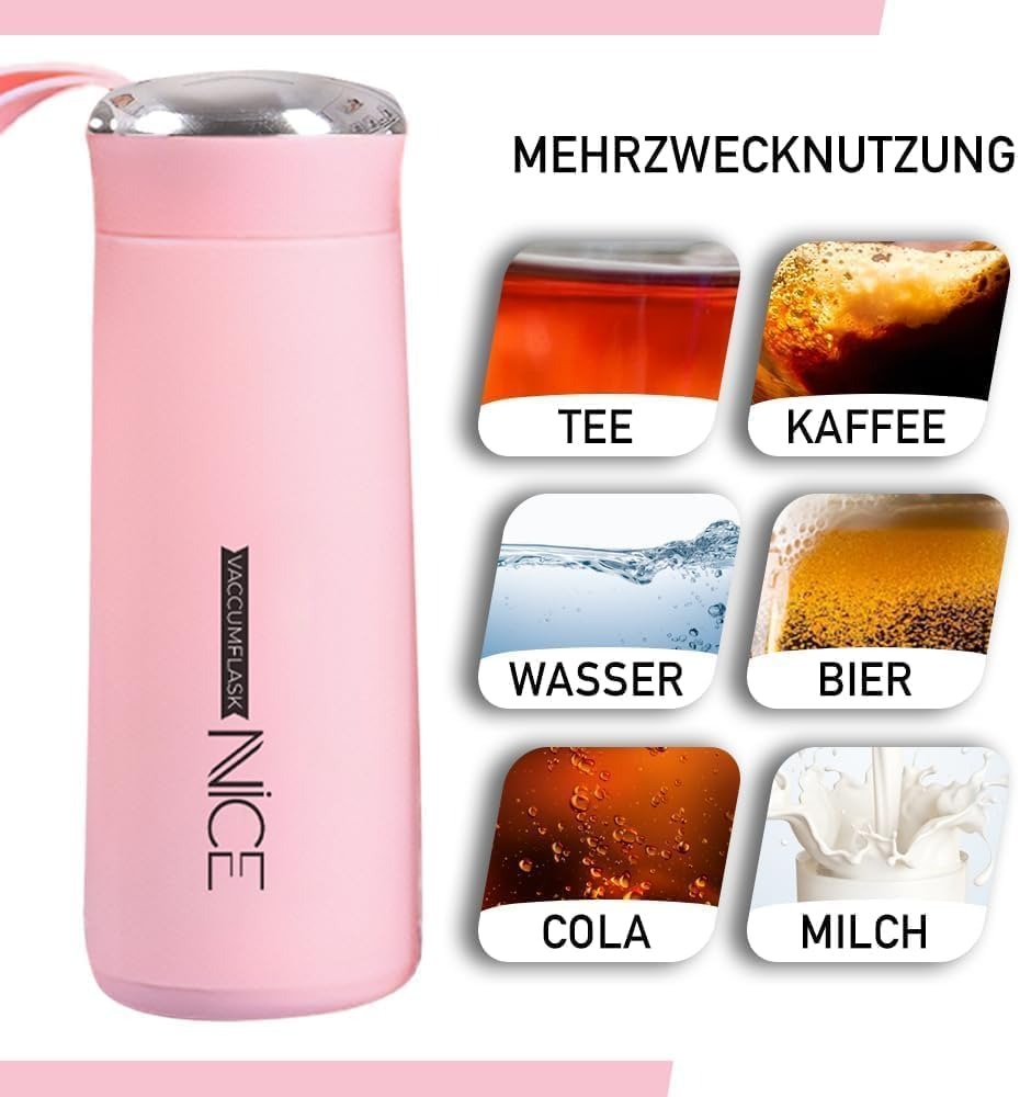 Portable Travel Insulated Cup Double Glass Car Cap Coffee Thermos Flask Cold Drink Cup Thermos Cup