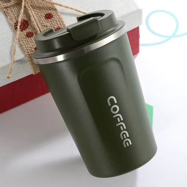 Imported Stainless Steel Vacuum Thermos Coffee Mug & Travel Flask – 380ml / 500ml, 304 Grade, Hot & Cold Insulated Tea Coffee Cup with Spill-Proof & Leakproof Lid, Ideal for Sports, Gym & Travel, Reusable Coffee Mug for Men & Women