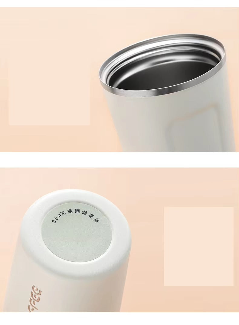 Imported Stainless Steel Vacuum Thermos Coffee Mug & Travel Flask – 380ml / 500ml, 304 Grade, Hot & Cold Insulated Tea Coffee Cup with Spill-Proof & Leakproof Lid, Ideal for Sports, Gym & Travel, Reusable Coffee Mug for Men & Women